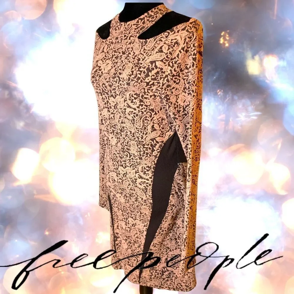 FREE PEOPLE Night Play Ginger Jacquard Dress